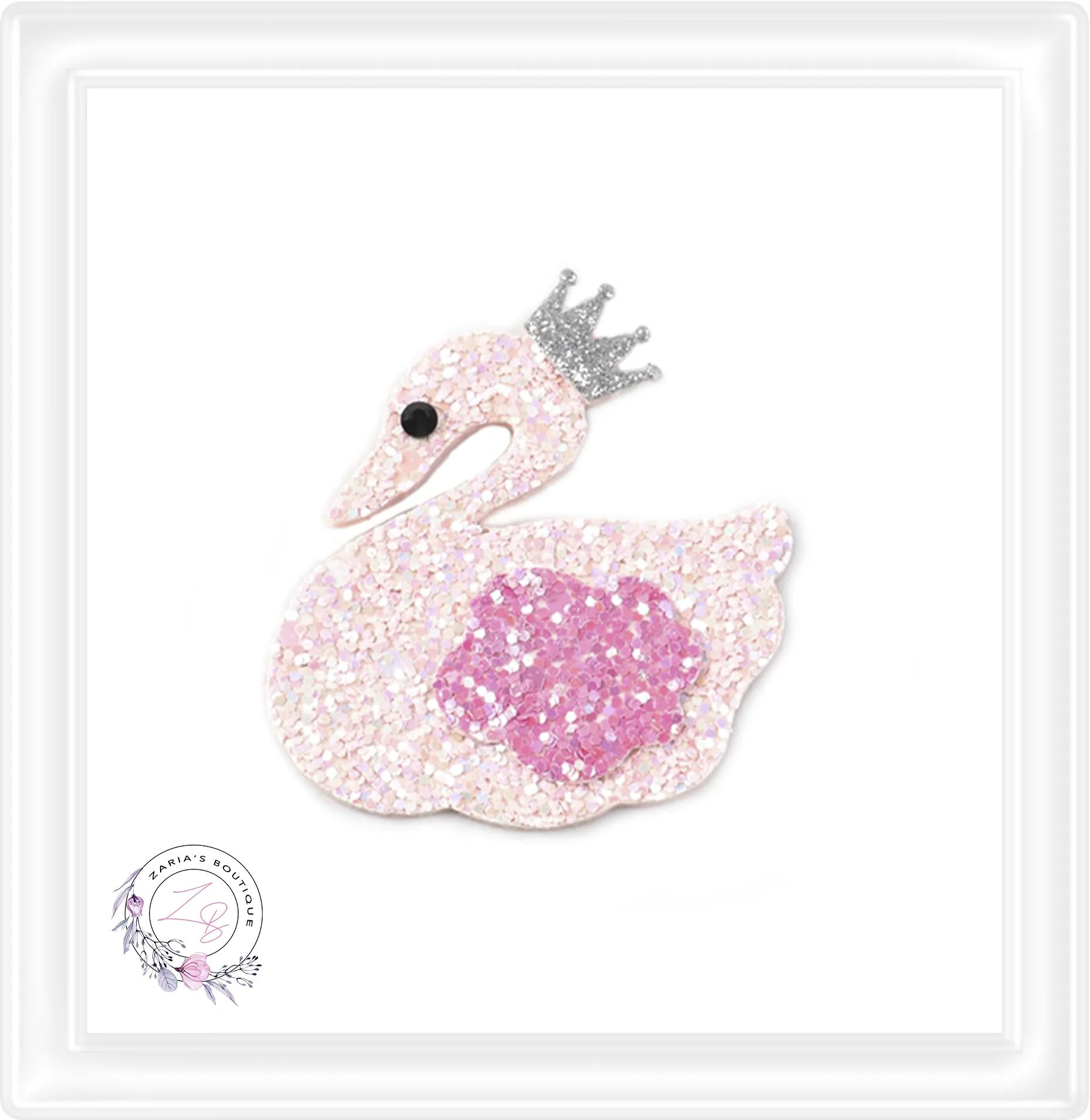 ⋅ Light Pink Swan Princess ⋅ Chunky Glitter Embellishments x 2