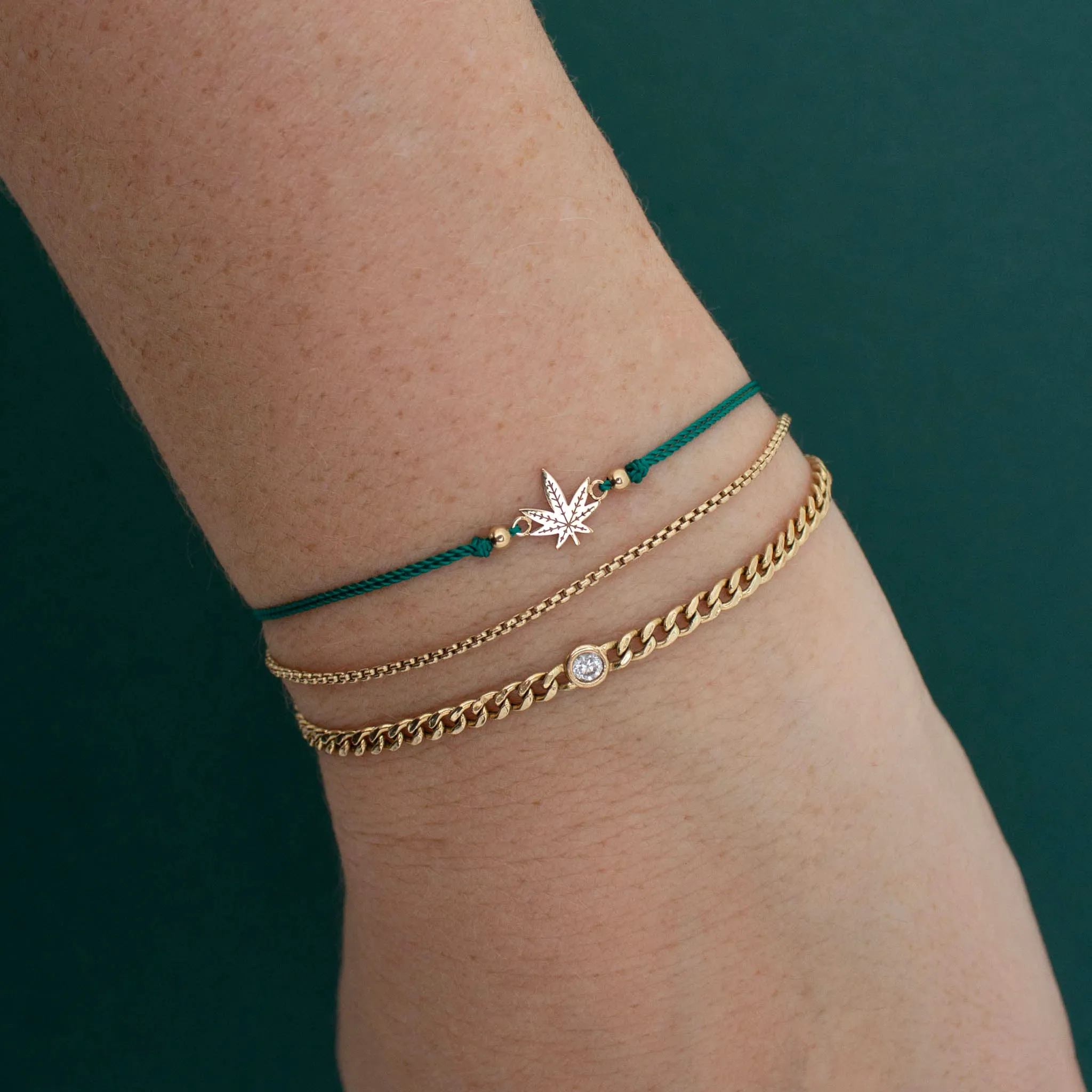 14k Midi Bitty Mary Jane Cord Bracelet