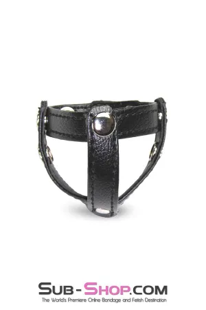1554M      T-Style Cock Ring with Ball Divider Strap