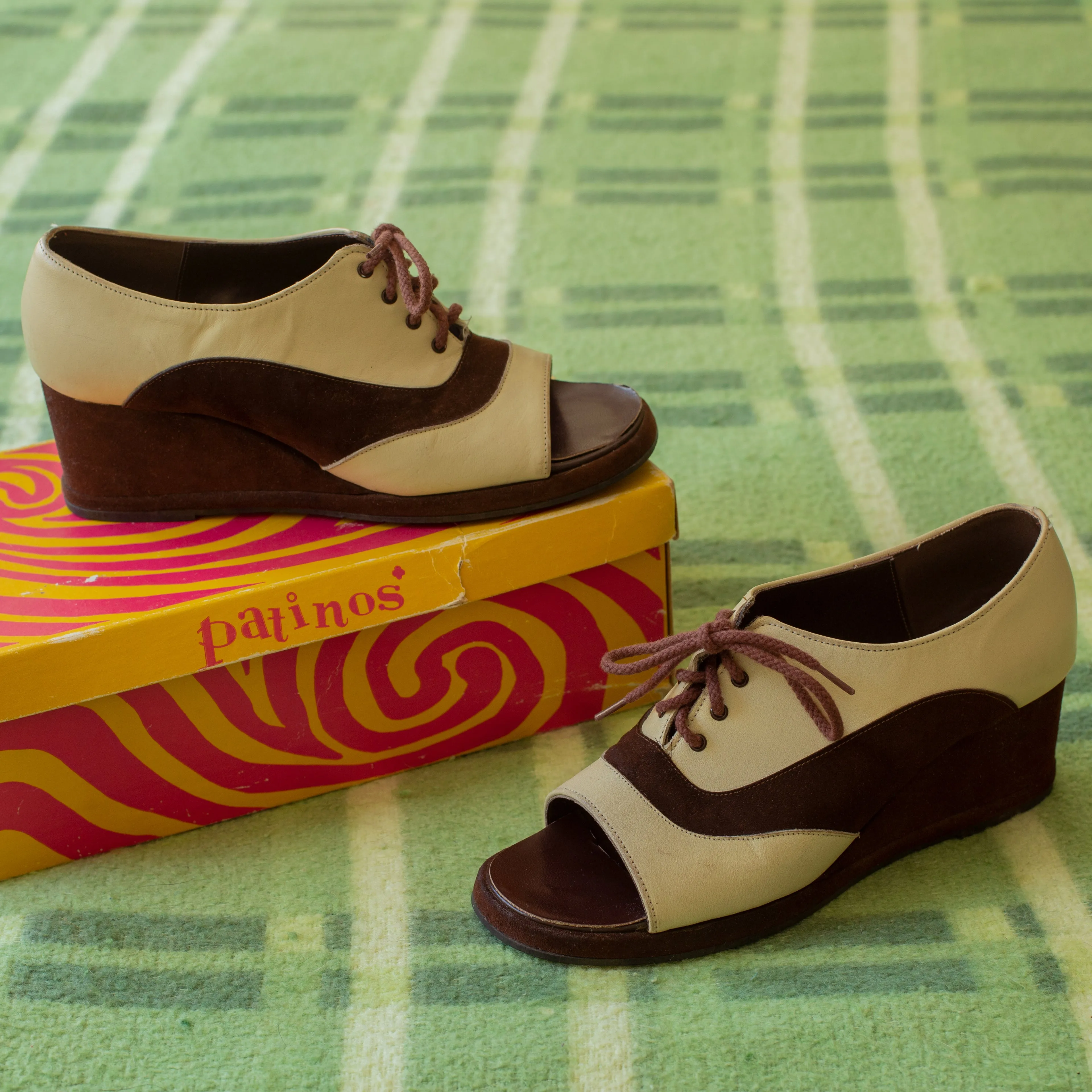 1970s Brown Platform Wedges