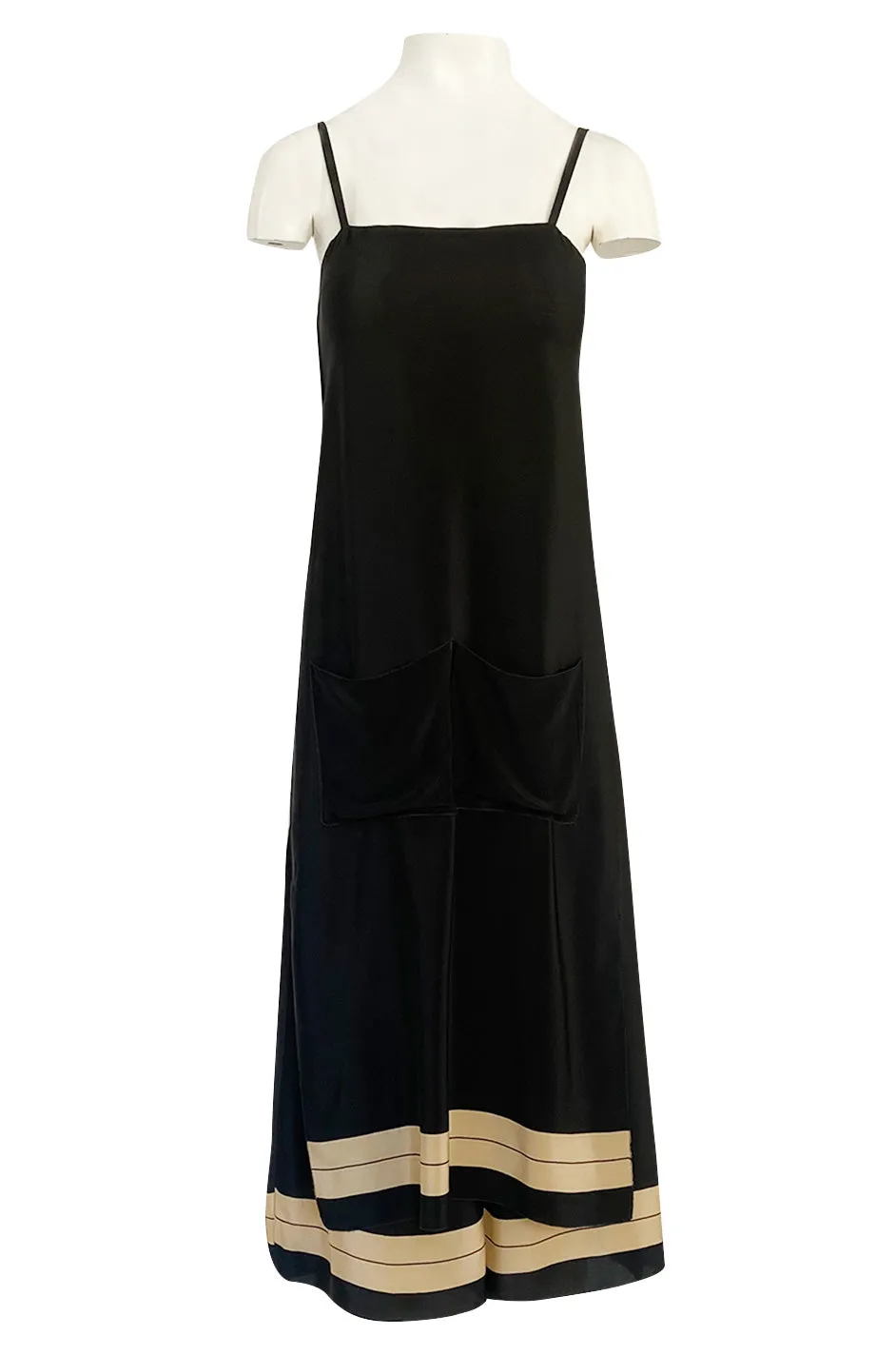 1970s Sonia Rykiel Wide Legged Cropped Pant & Long Tunic Evening Set w Draped Pockets
