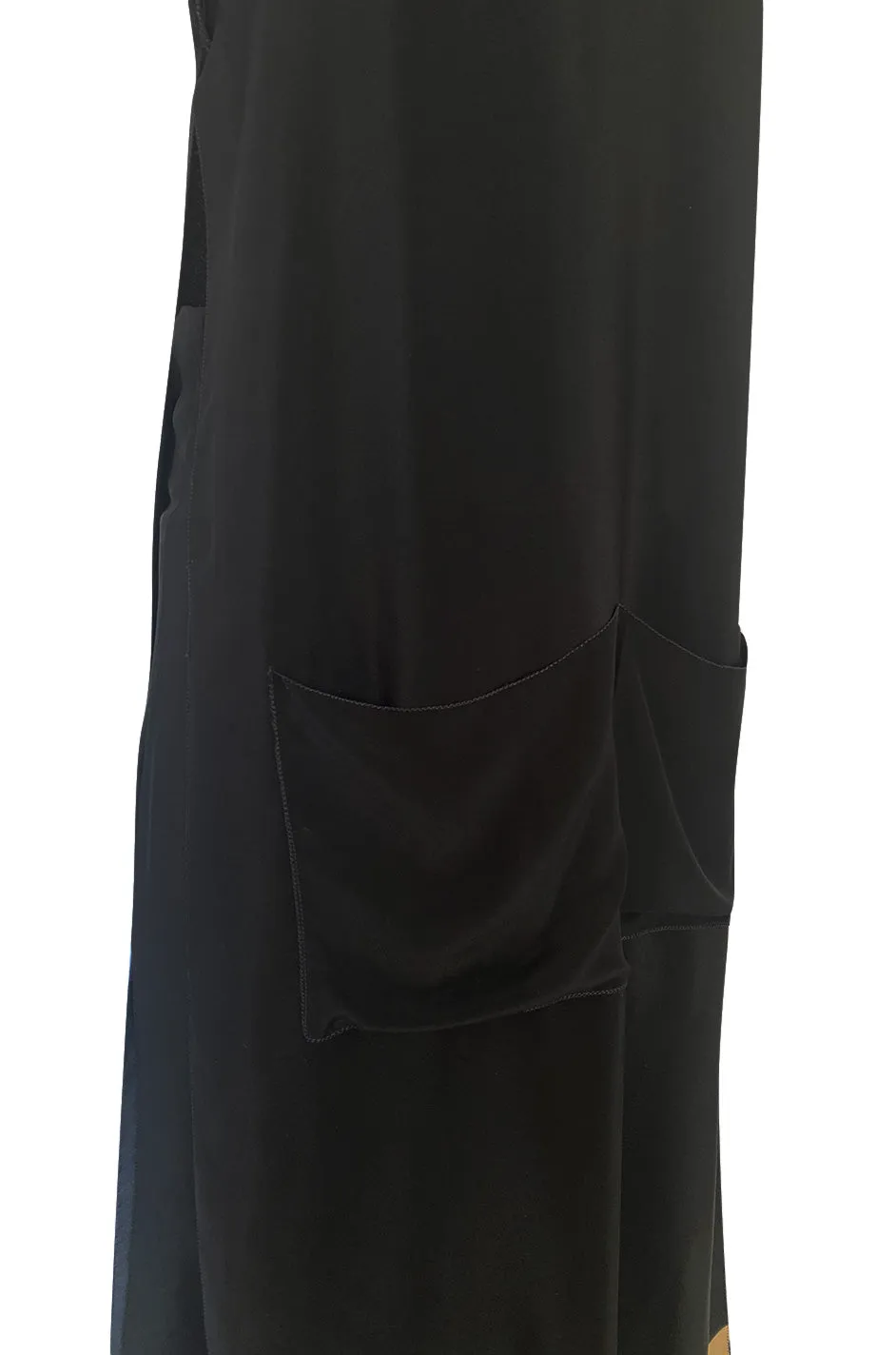 1970s Sonia Rykiel Wide Legged Cropped Pant & Long Tunic Evening Set w Draped Pockets