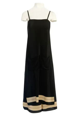 1970s Sonia Rykiel Wide Legged Cropped Pant & Long Tunic Evening Set w Draped Pockets