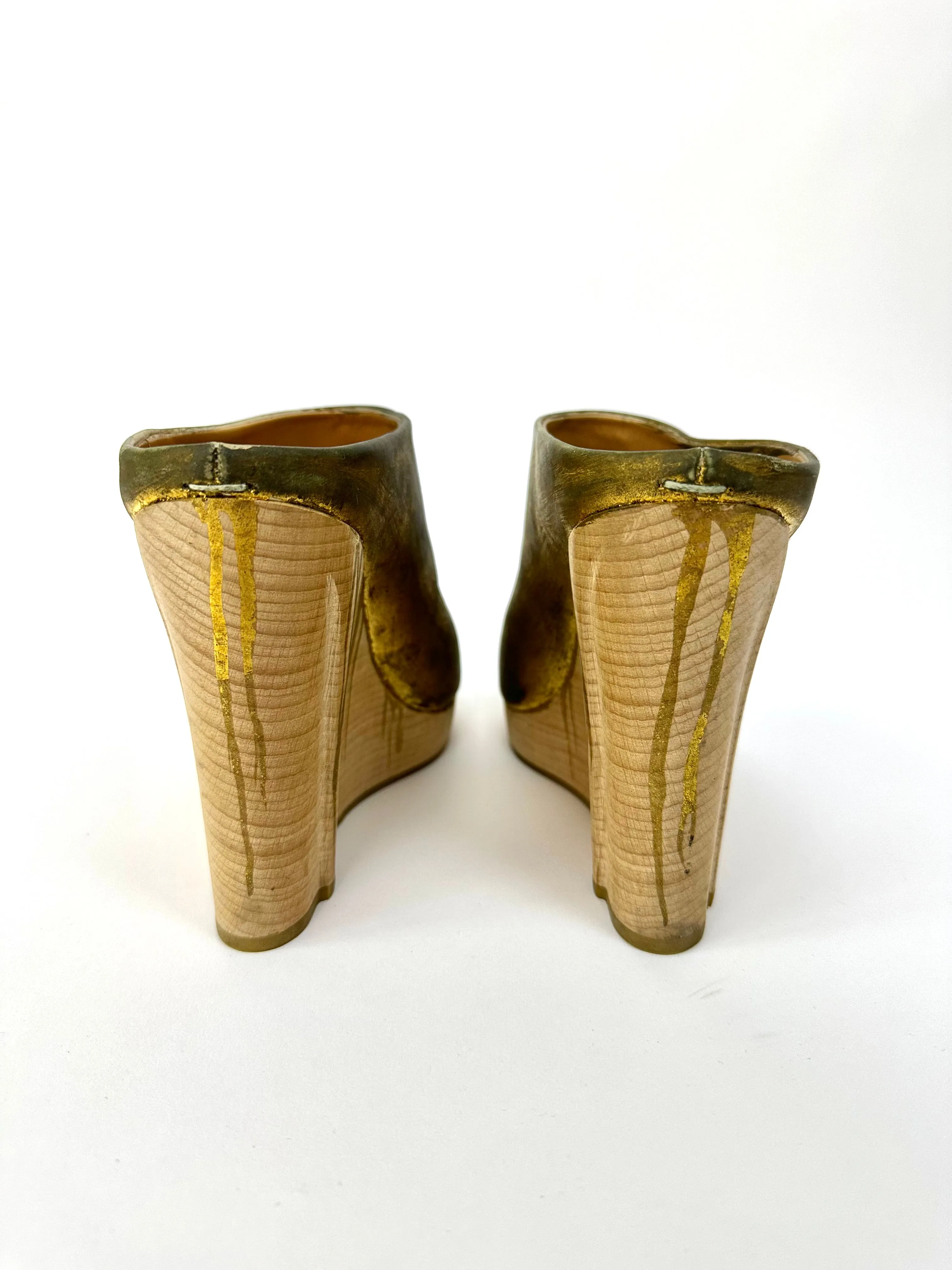 2013 Margiela Metallic Metallic Gold Drip Wedges*