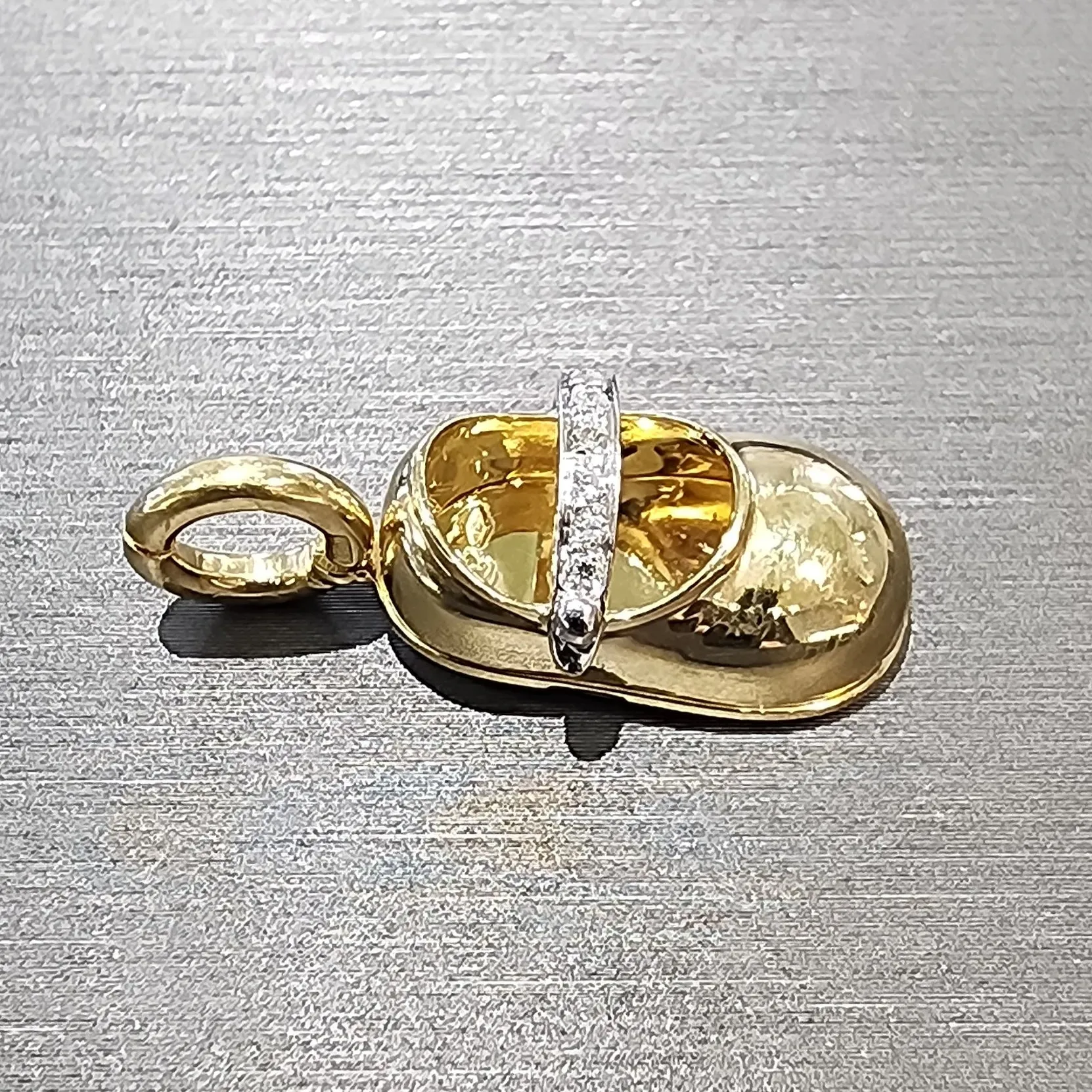 Aaron Basha Estate Gold Diamond Mary Jane Shoe Charm
