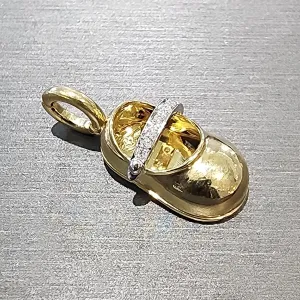 Aaron Basha Estate Gold Diamond Mary Jane Shoe Charm