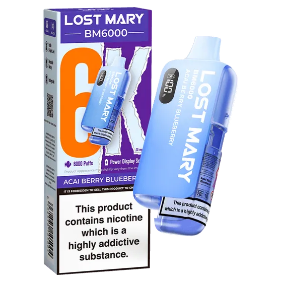 ACAI BERRY BLUEBERRY - LOST MARY BM6000 DISPOSABLE VAPE - 20MG(2%)