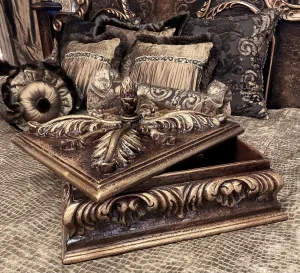 Acanthus Hand Carved Decorative Box with Lid