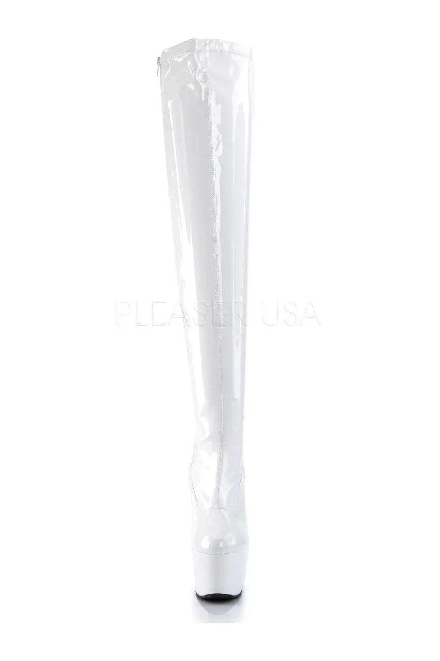 ADORE-3000 Platform Boot  | White Patent