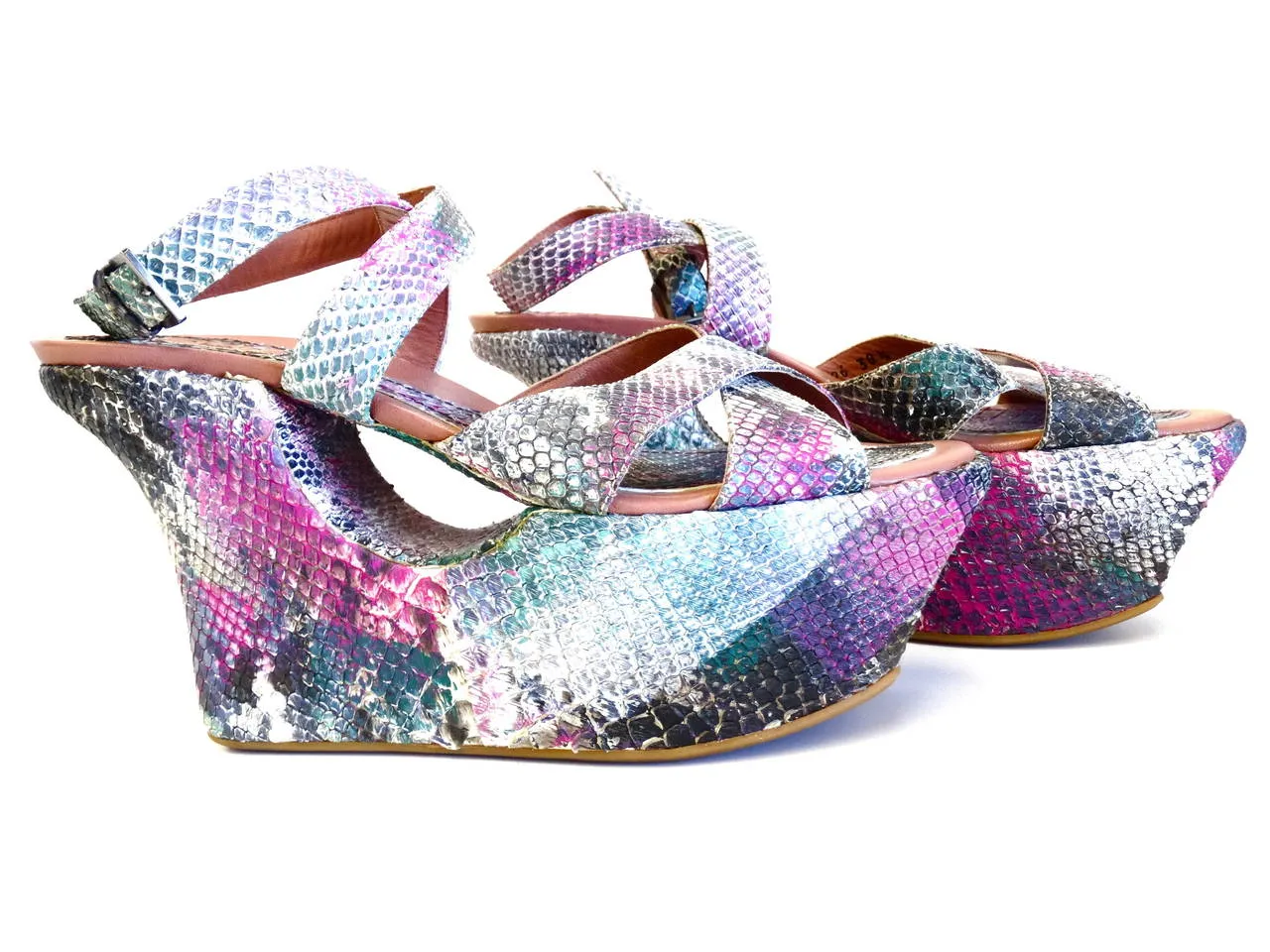 Alaïa Paris "CALZATURE" Donna Wedge in Snakeskin