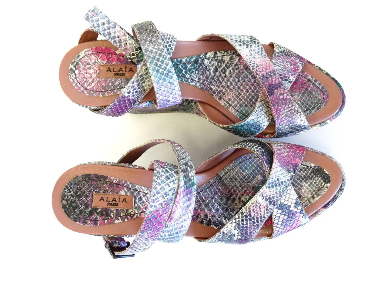 Alaïa Paris "CALZATURE" Donna Wedge in Snakeskin