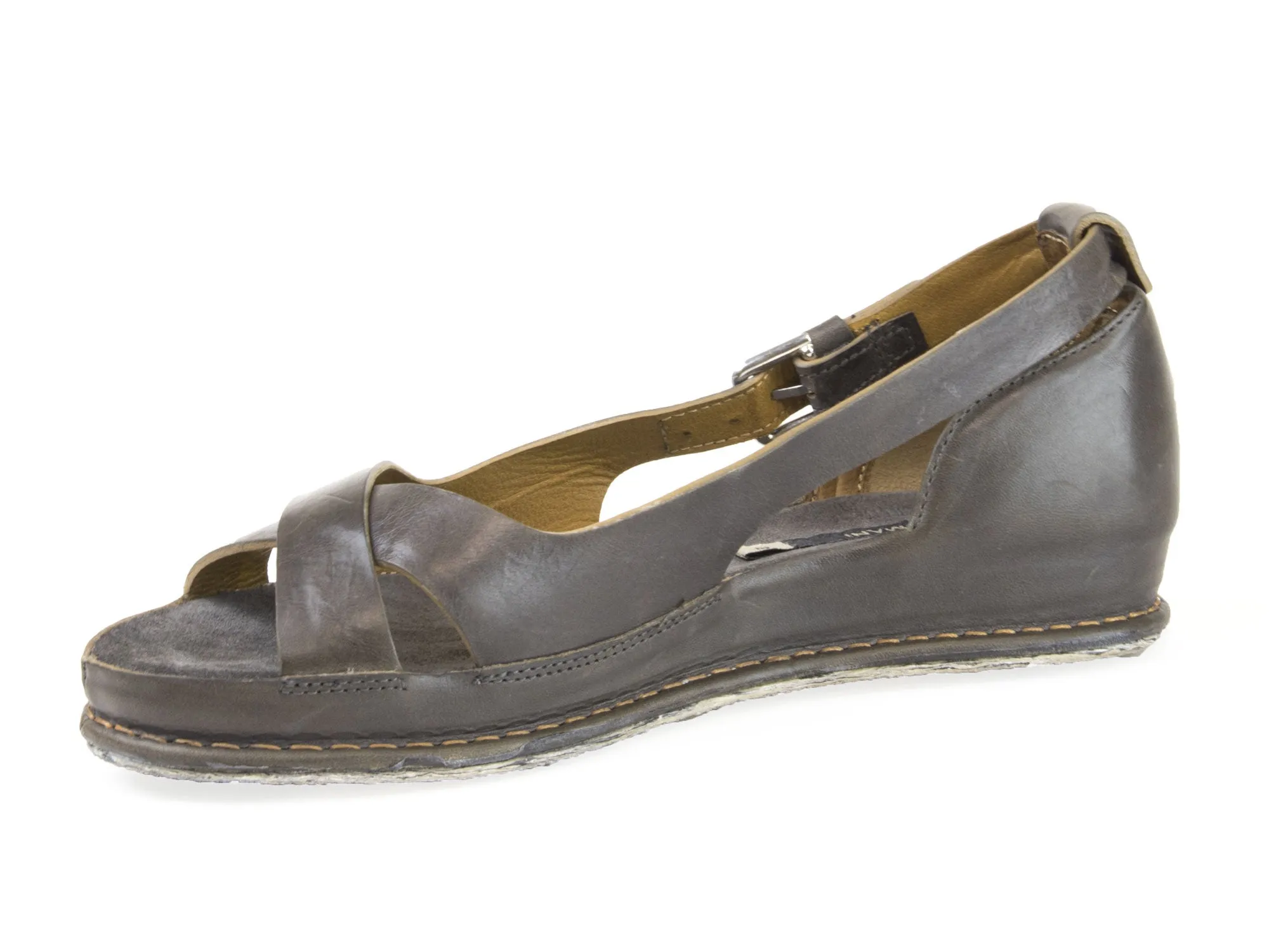 ALBERTO FERMANI Women's Forged Iron Leather Serina Sandals Floor Model Size 6