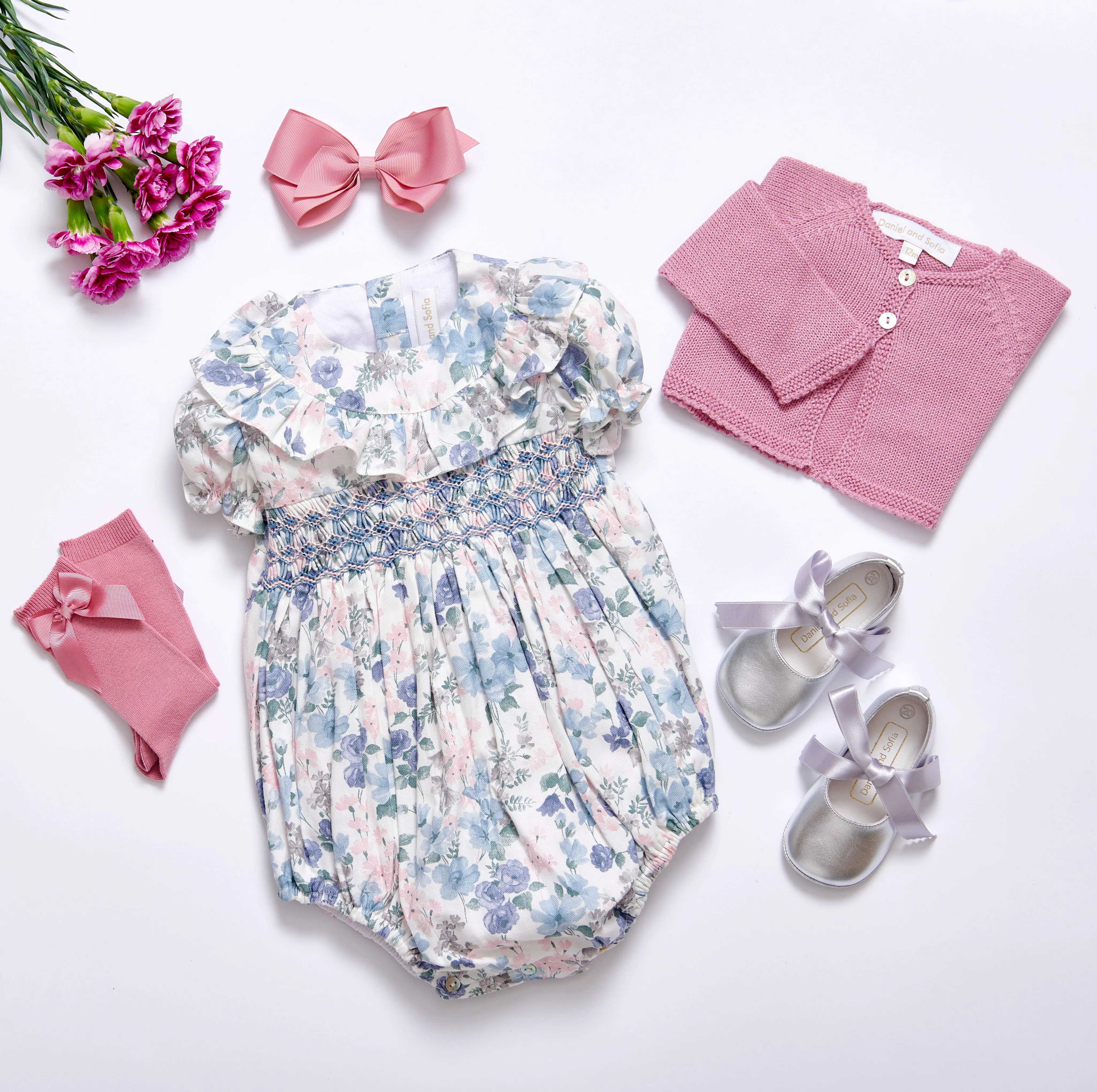 Amelia hand-smocked romper