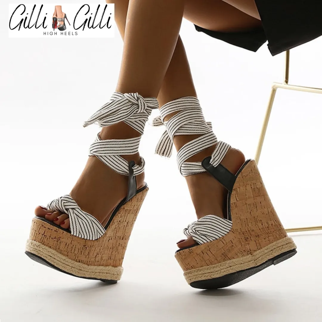 Ankle Lace Up Platform Wedges