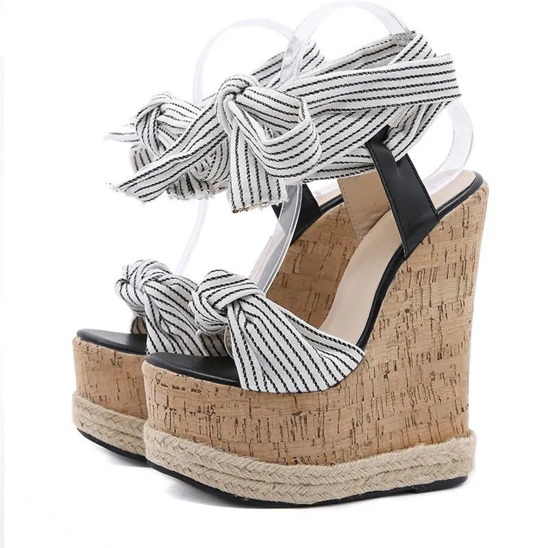 Ankle Lace Up Platform Wedges