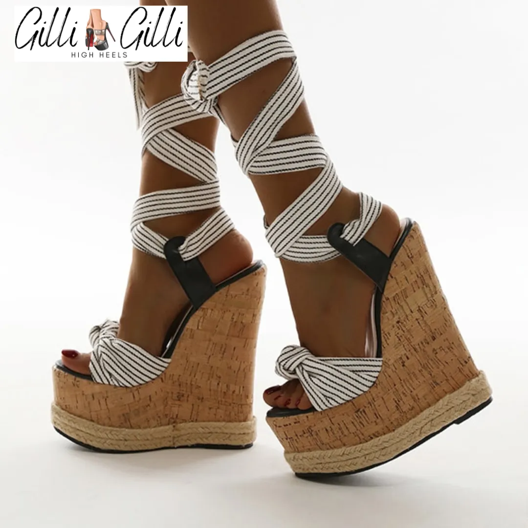 Ankle Lace Up Platform Wedges