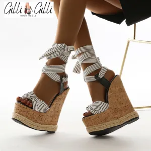 Ankle Lace Up Platform Wedges
