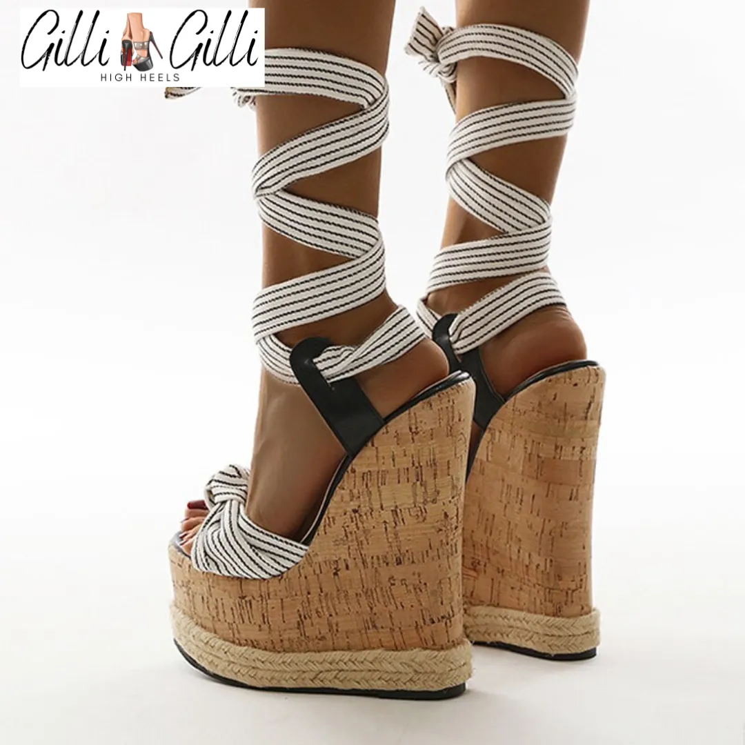 Ankle Lace Up Platform Wedges