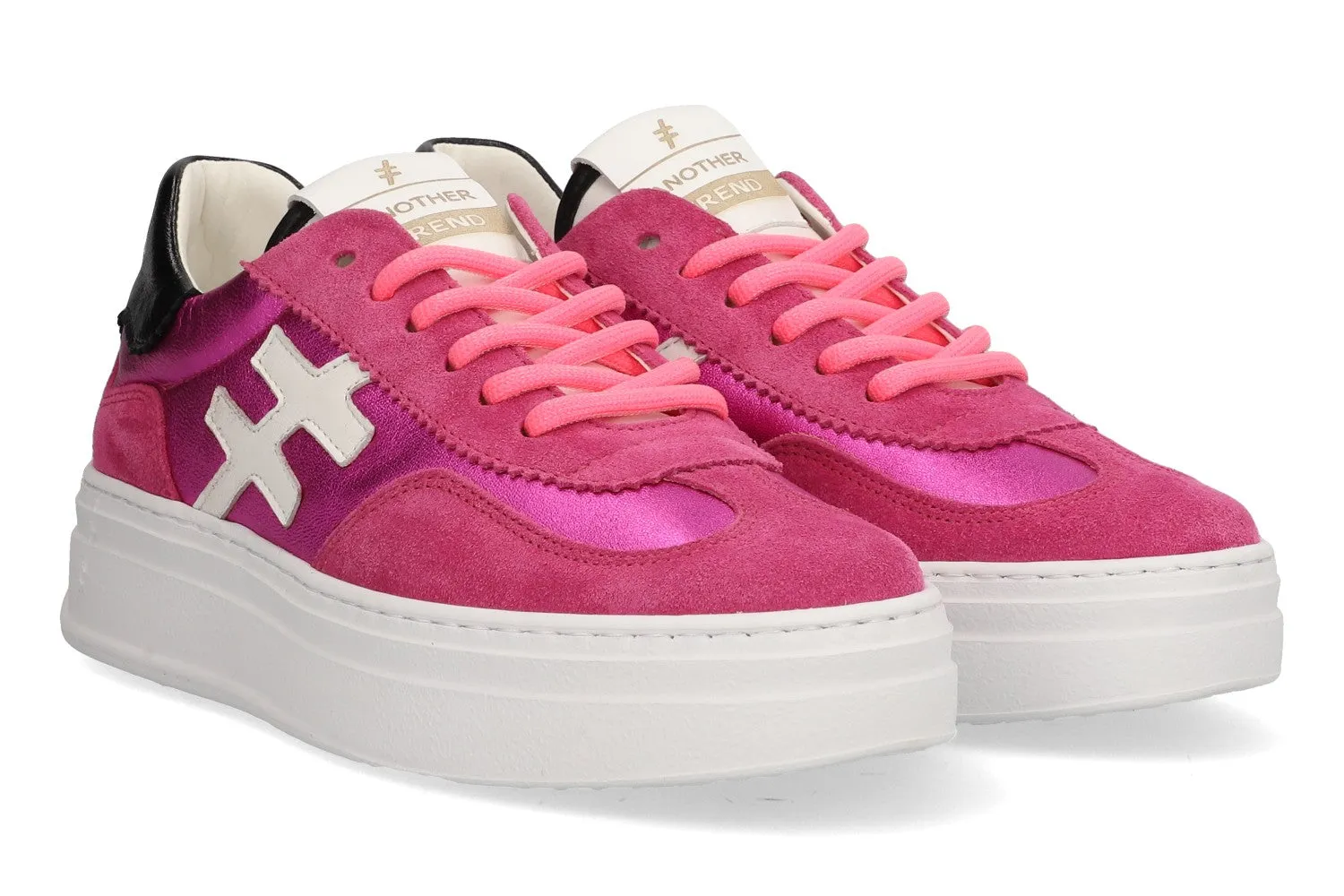 Another Trend - A035m324 Pink and Black Platform Trainer