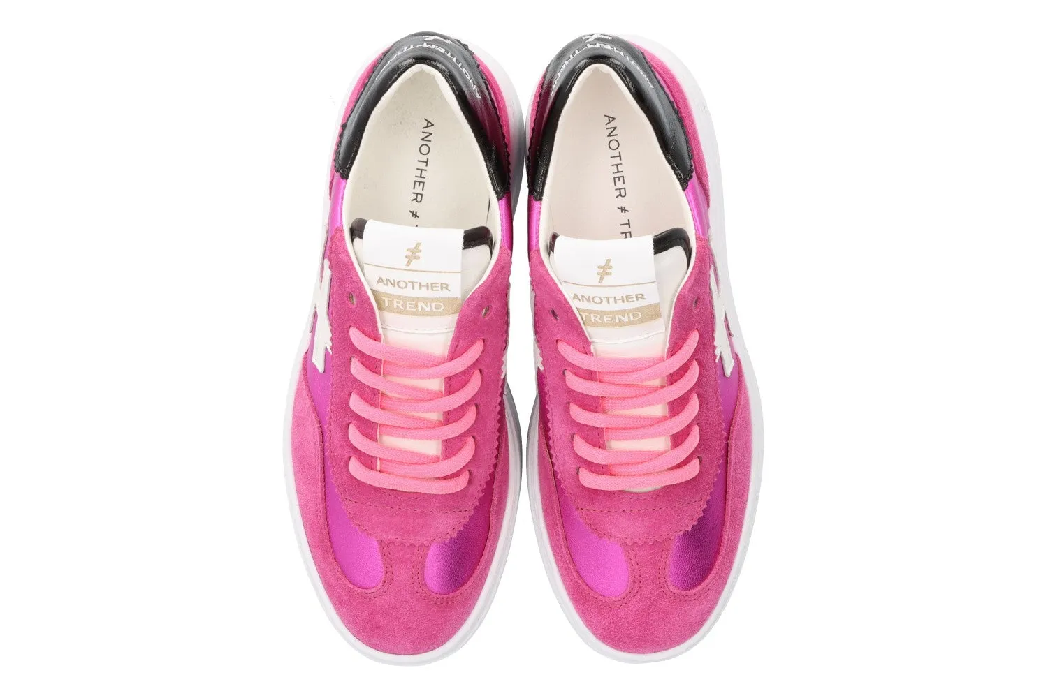 Another Trend - A035m324 Pink and Black Platform Trainer