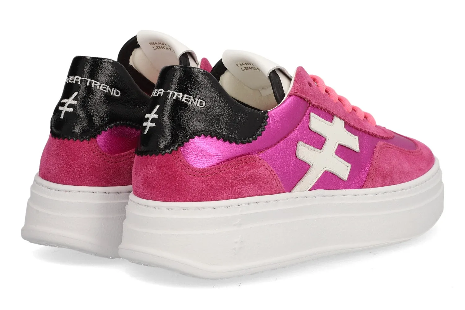 Another Trend - A035m324 Pink and Black Platform Trainer