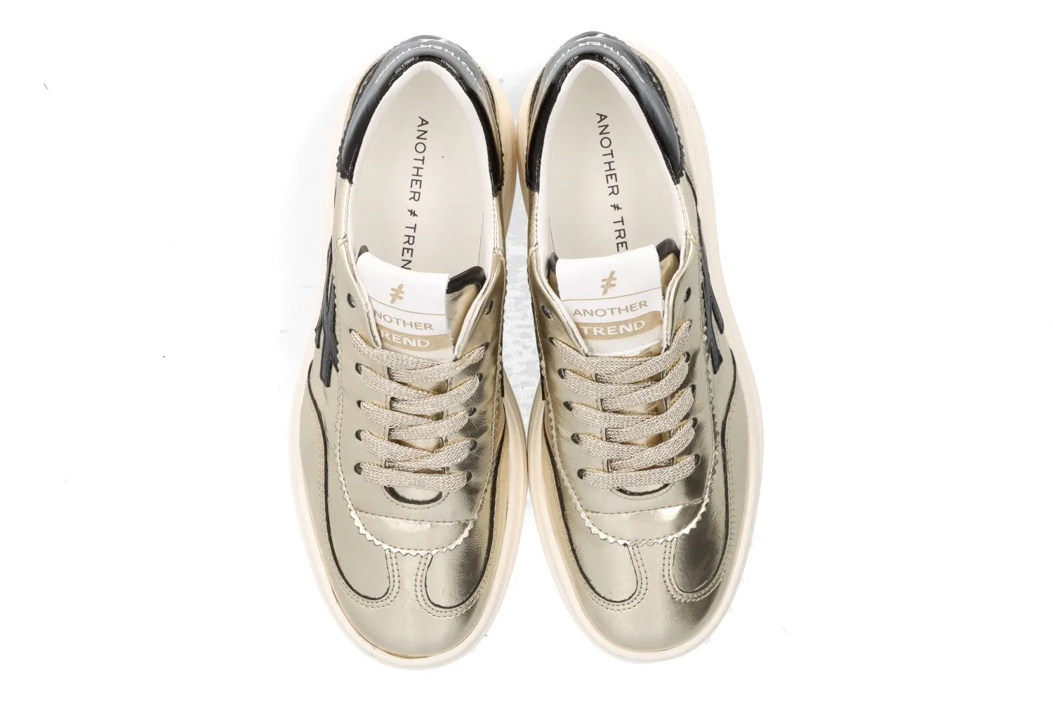 Another Trend - A035m343 Gold and Black Platform Trainer