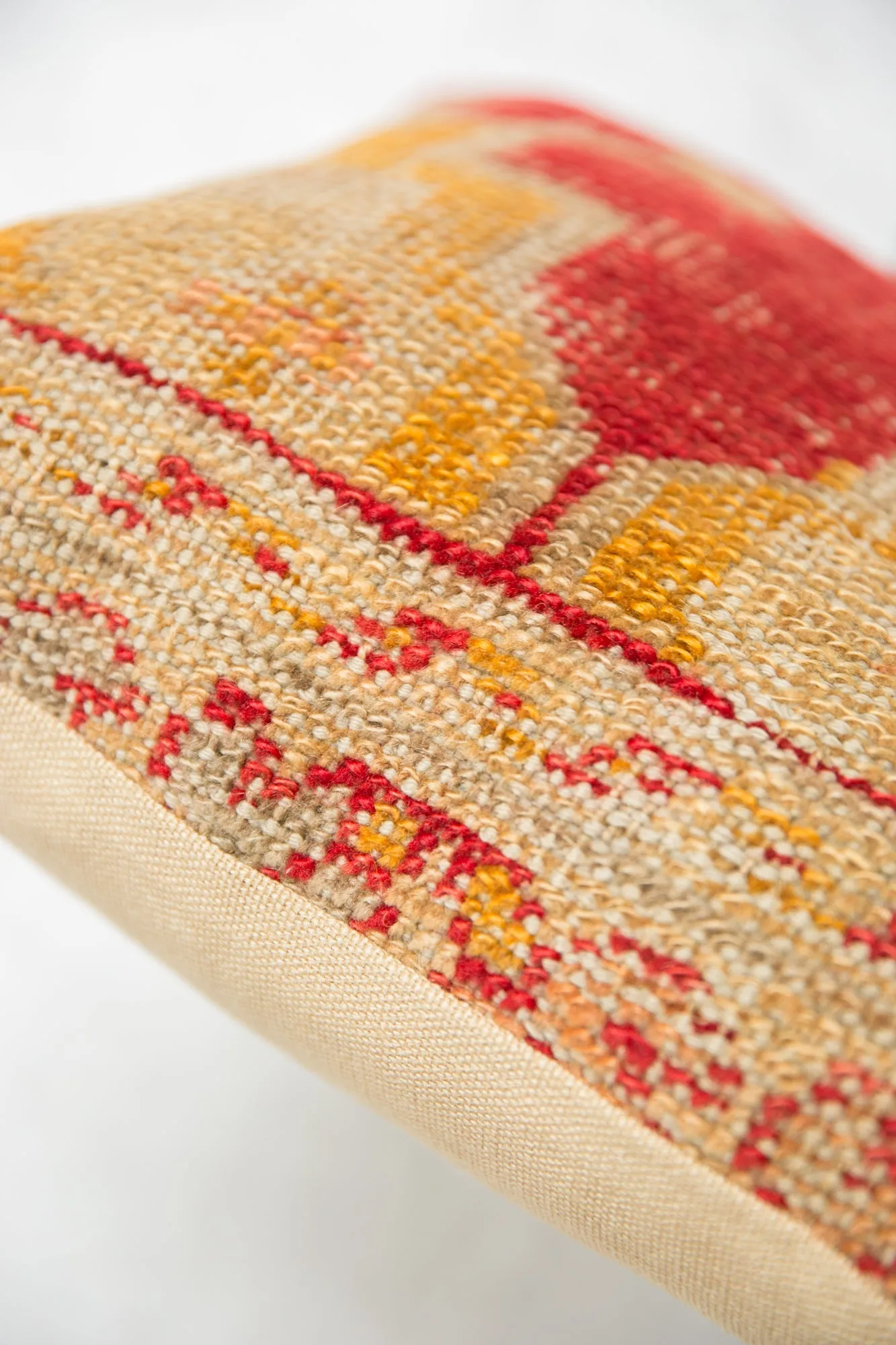 Antique Rug Fragment Throw Pillow