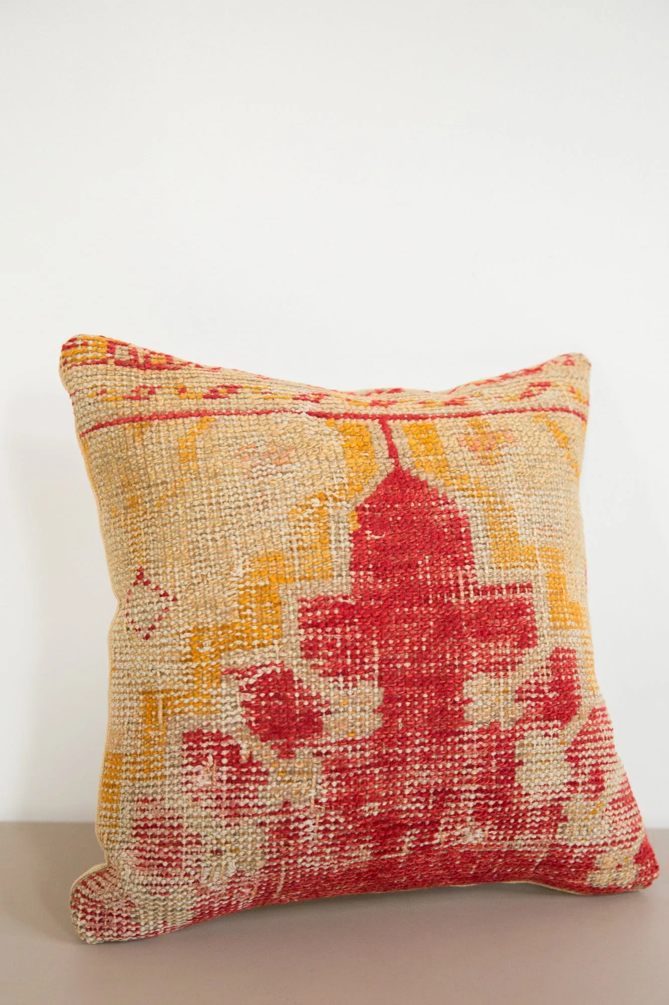 Antique Rug Fragment Throw Pillow