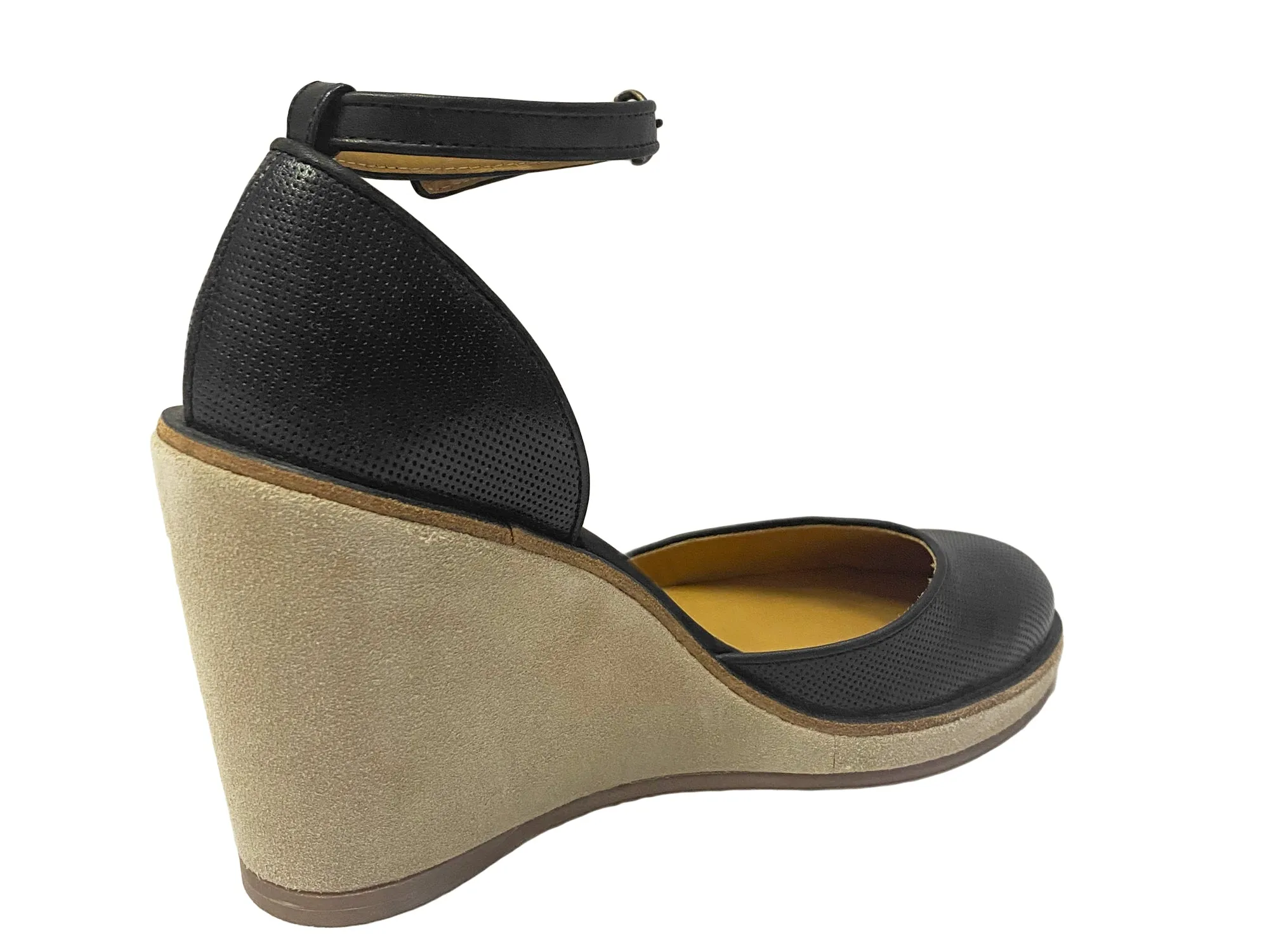 A.P.C. Women's Black Ankle Strap Wedges $455 NWOB