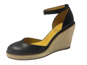 A.P.C. Women's Black Ankle Strap Wedges $455 NWOB
