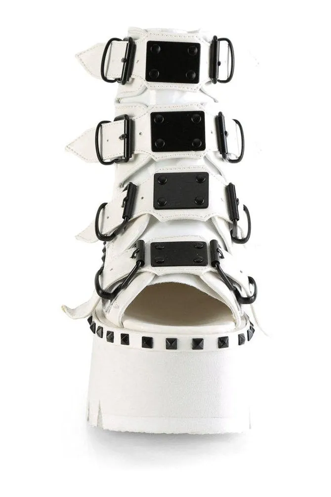 ASHES-70 Ankle Boot | White Faux Leather