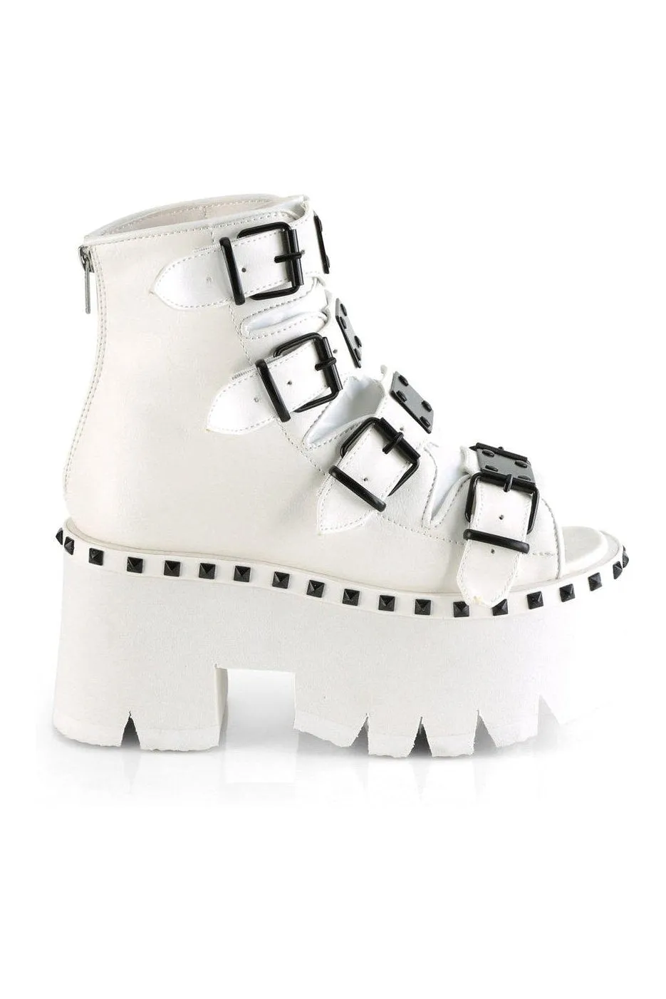 ASHES-70 Ankle Boot | White Faux Leather
