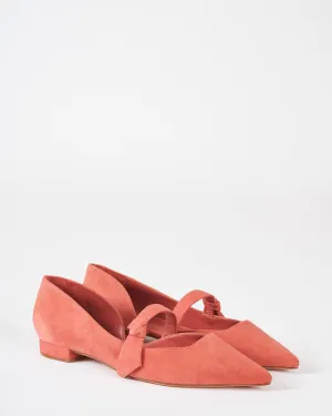 asymmetric clarita maryjane flat - cinnbar suede