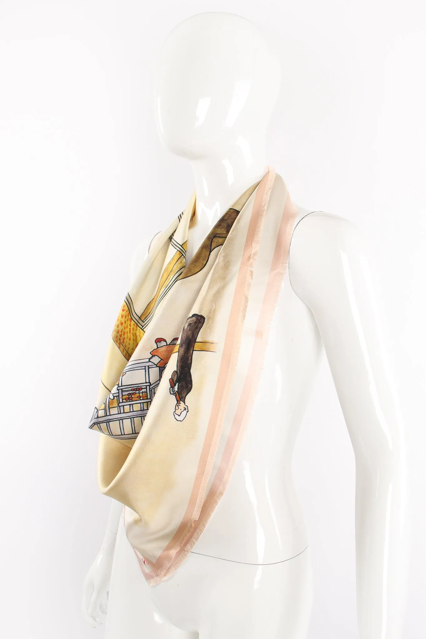 Babar Family Print Silk Scarf