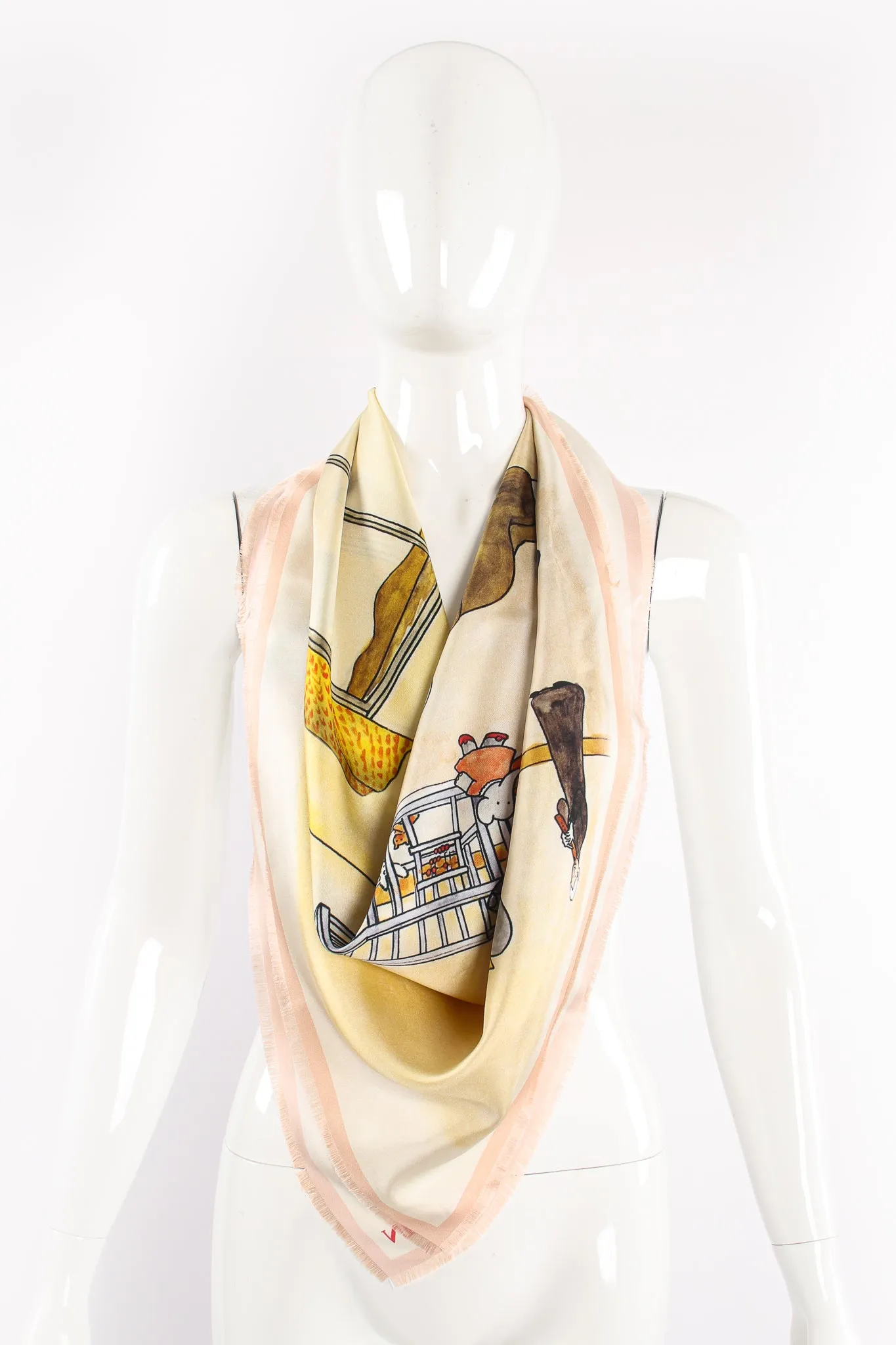Babar Family Print Silk Scarf