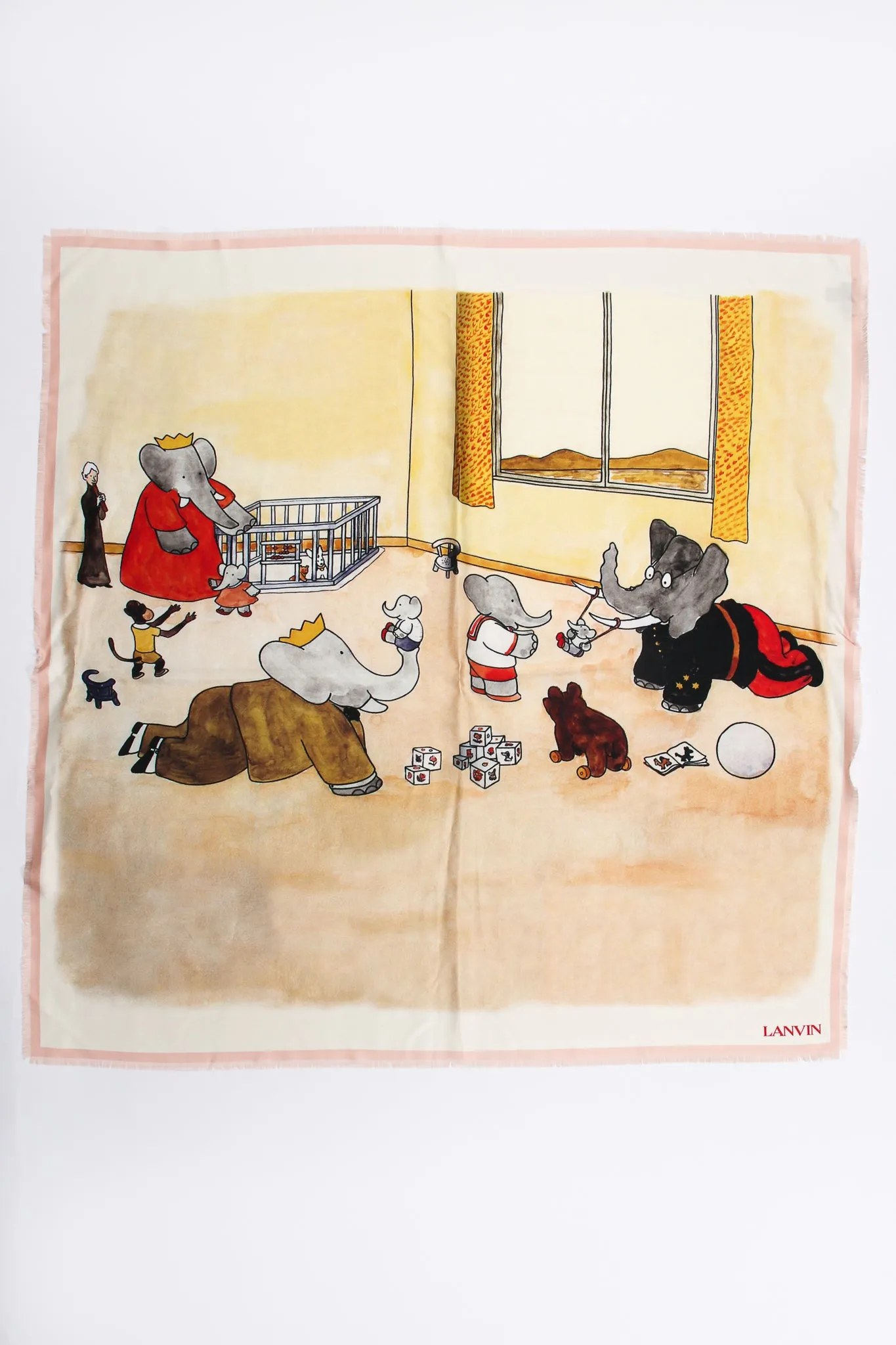 Babar Family Print Silk Scarf