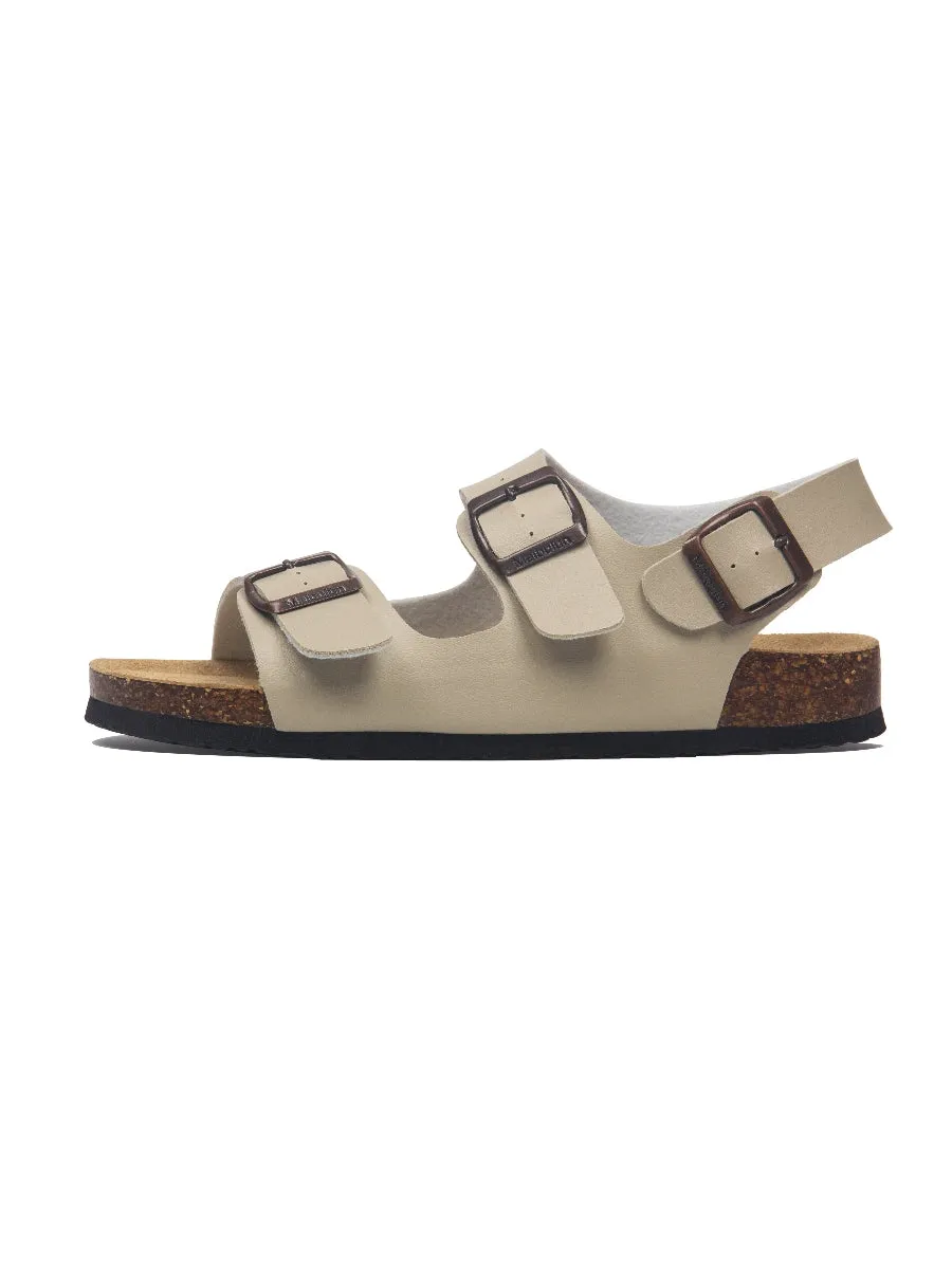 Beige Double-Strap Slingback Sandals