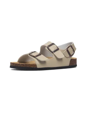 Beige Double-Strap Slingback Sandals