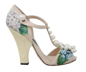Beige Silk Hortensia Pearl Sandal
