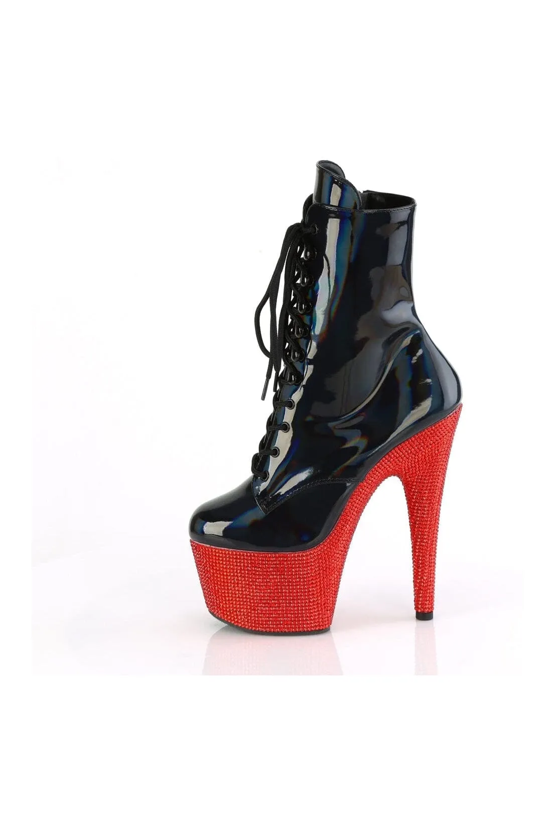 BEJEWELED-1020-7 Black Patent Ankle Boot