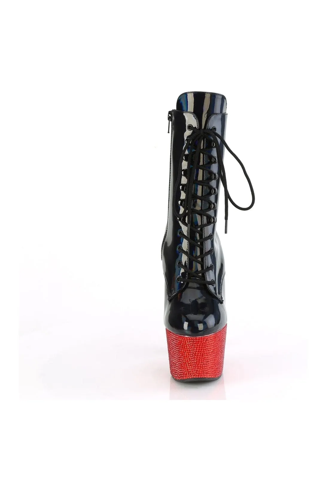 BEJEWELED-1020-7 Black Patent Ankle Boot