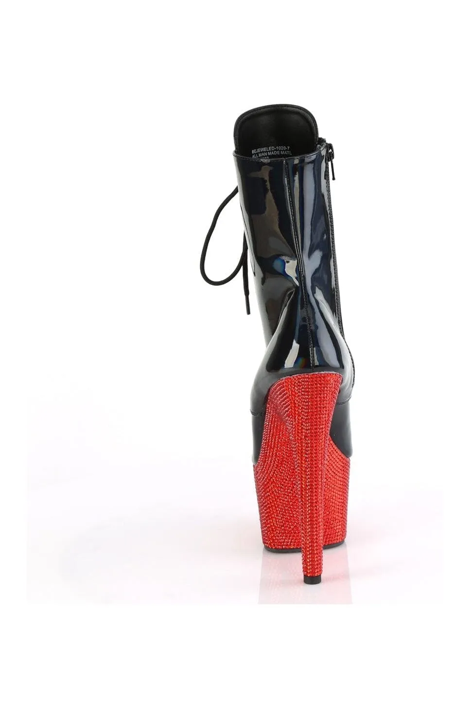 BEJEWELED-1020-7 Black Patent Ankle Boot