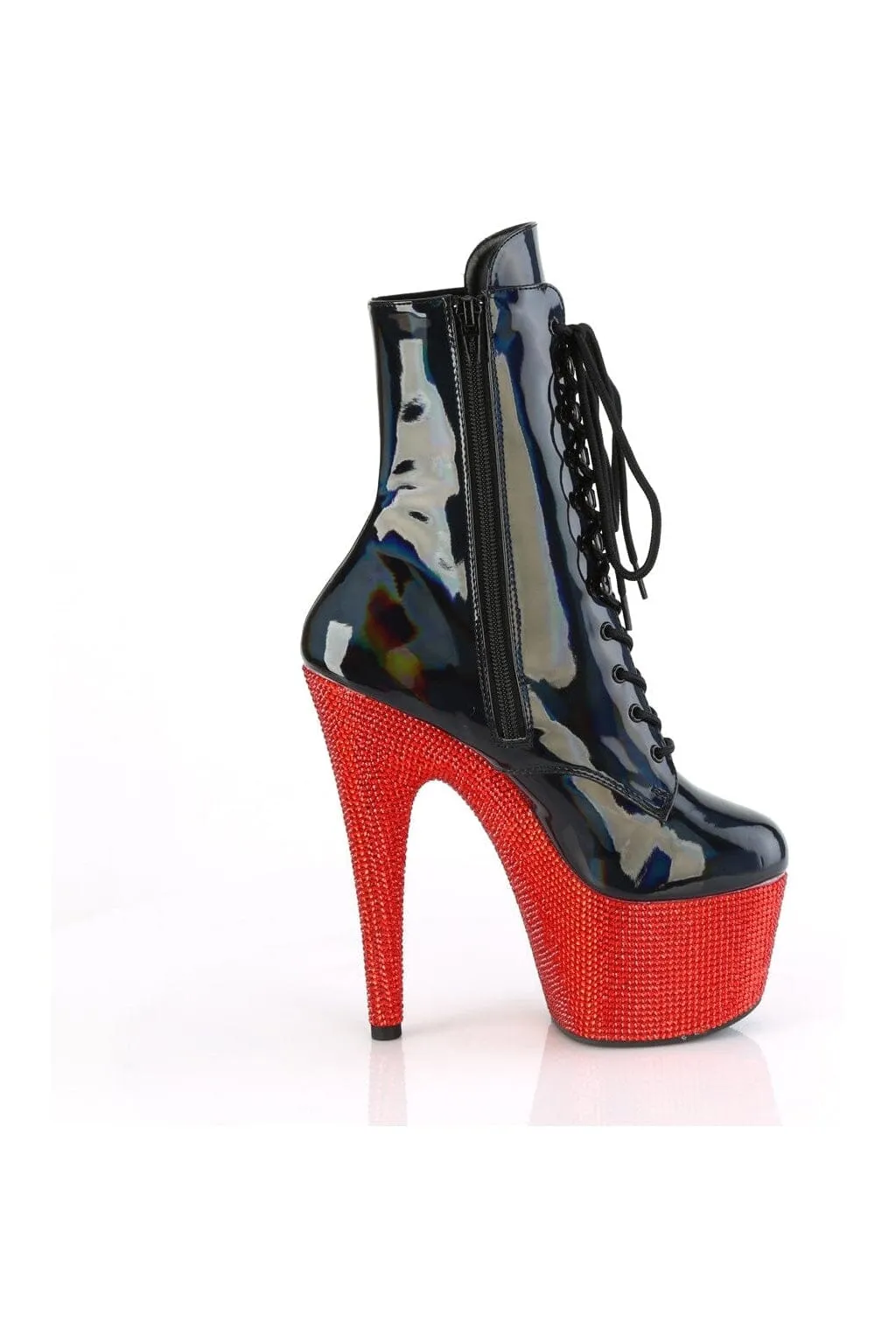 BEJEWELED-1020-7 Black Patent Ankle Boot