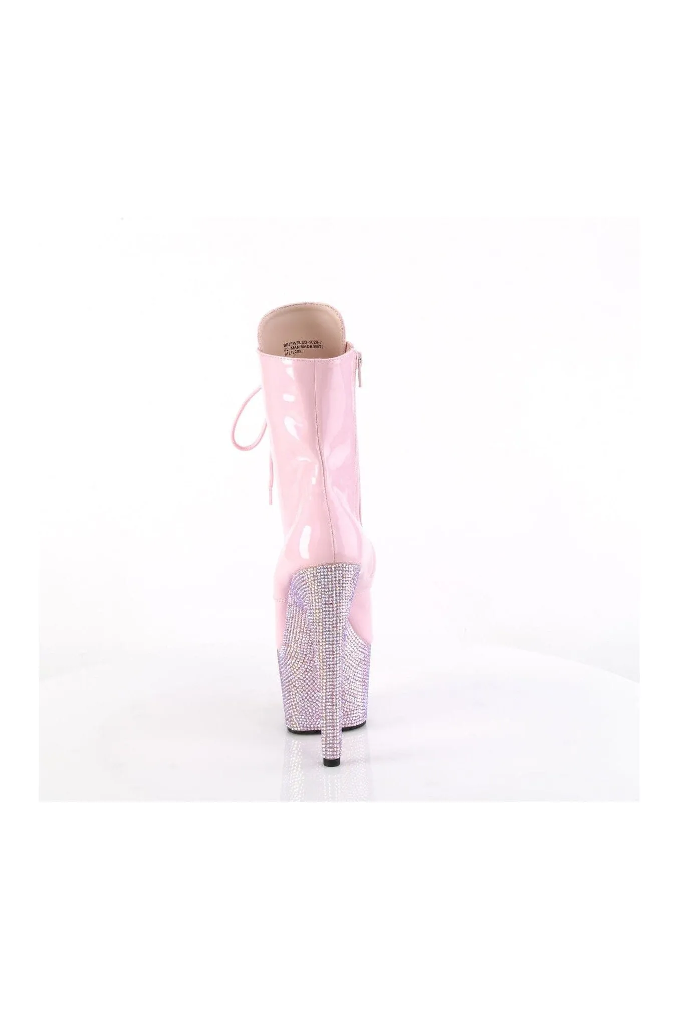BEJEWELED-1020-7 Pink Patent Ankle Boot