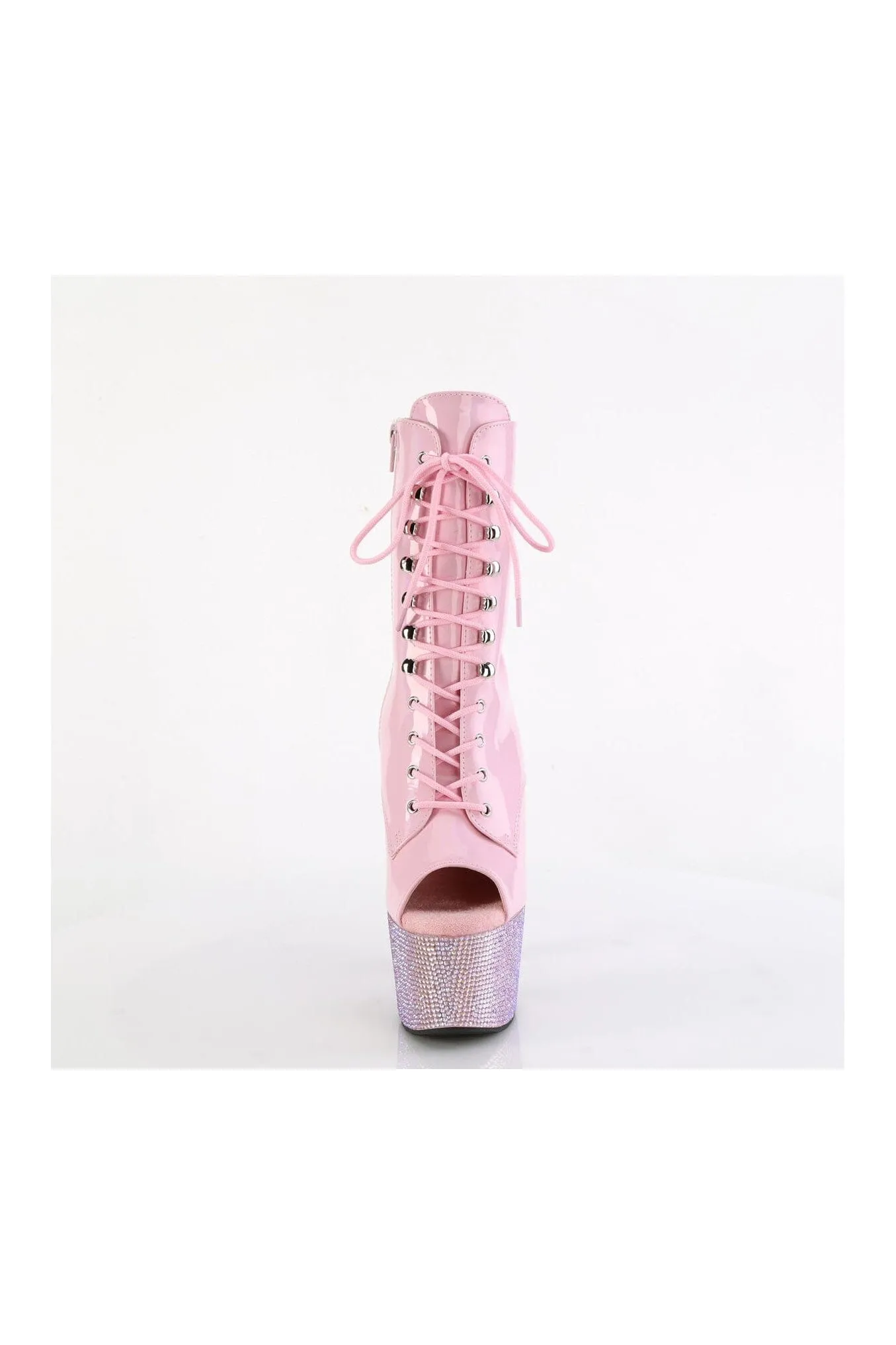 BEJEWELED-1021-7 Pink Patent Ankle Boot