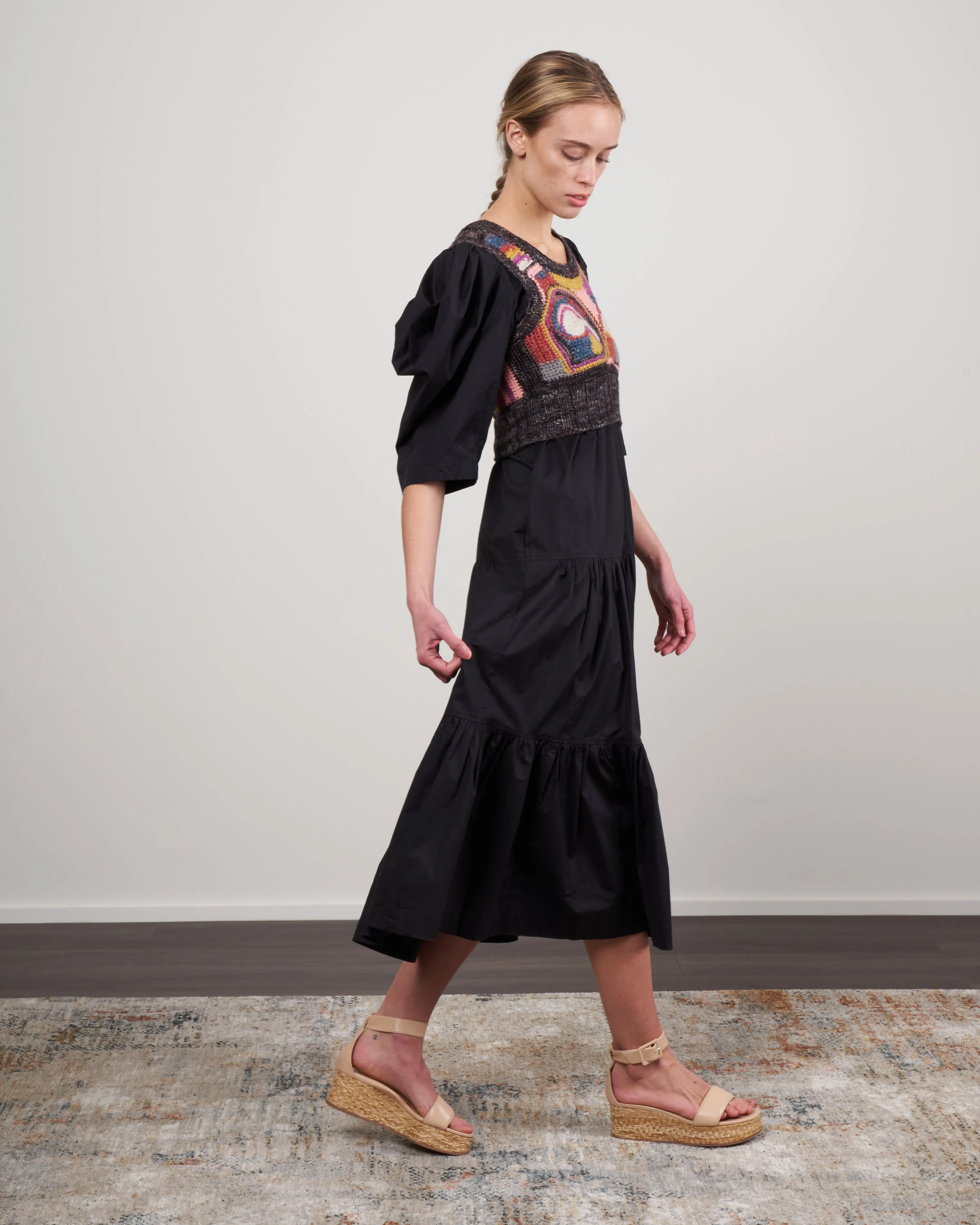 bette dress with crochet vest