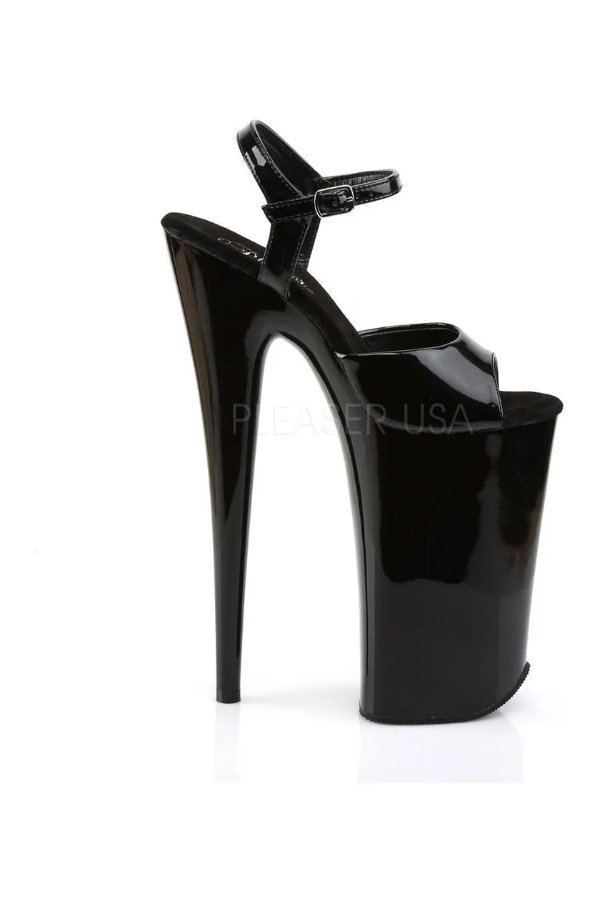 BEYOND-009 Platform Sandal  | Black Patent
