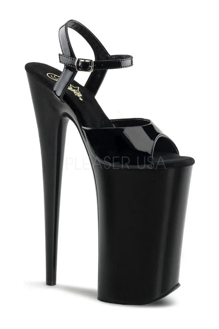 BEYOND-009 Platform Sandal  | Black Patent