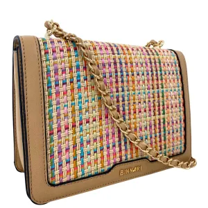 Binnari Cala Natural & Multi Coloured Shoulder Bag