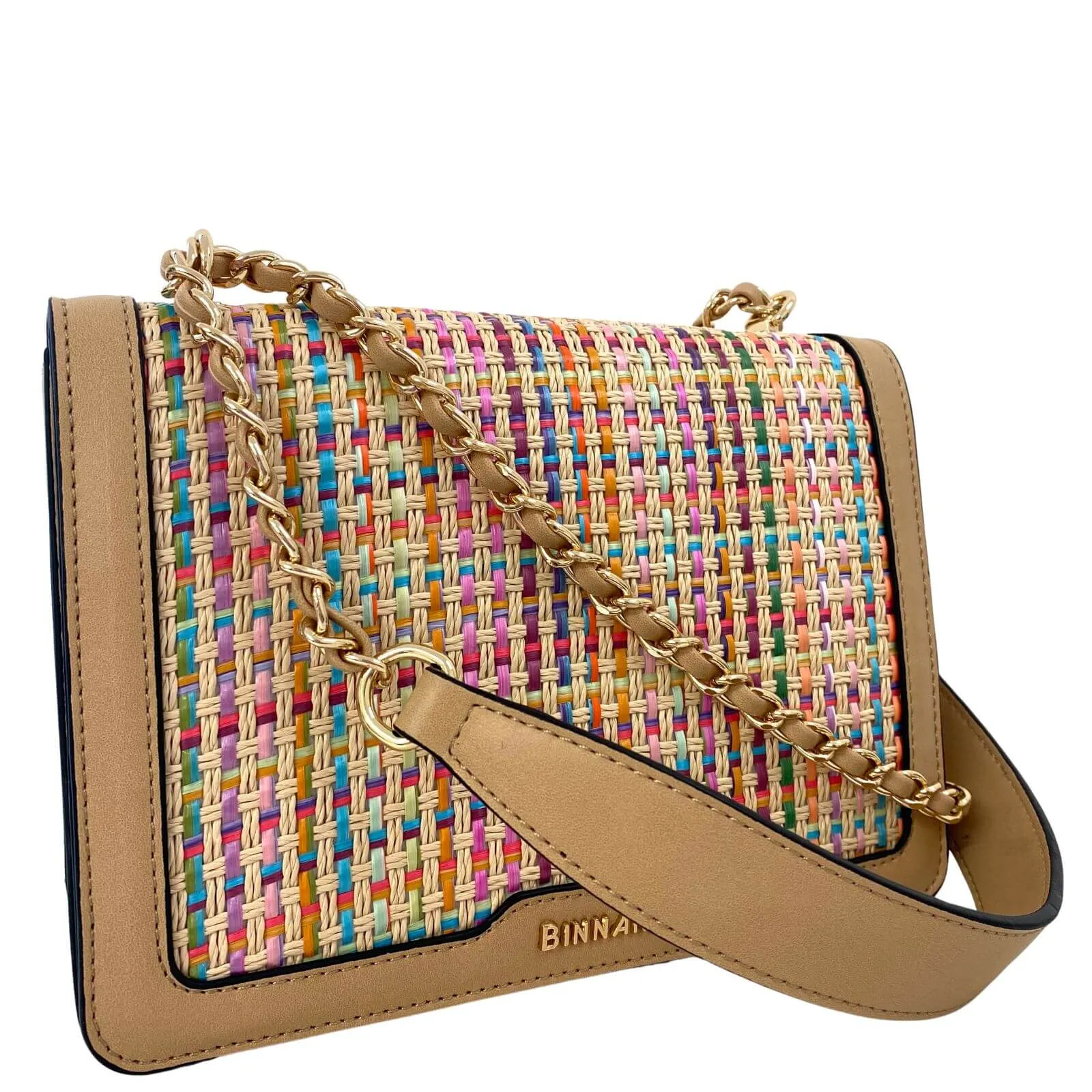 Binnari Cala Natural & Multi Coloured Shoulder Bag
